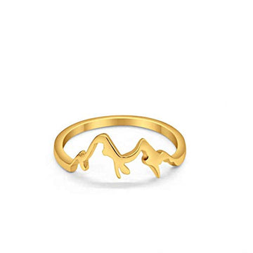 Mountain Band Ring Yellow Tone 925 Sterling Silver